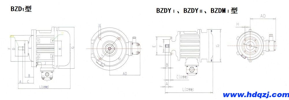 BZDⅠ、BZDYⅠ、BZDYⅡ、BZDMⅠ隔爆型錐形轉(zhuǎn)子三相異步電動(dòng)機(jī)外形尺寸圖.jpg